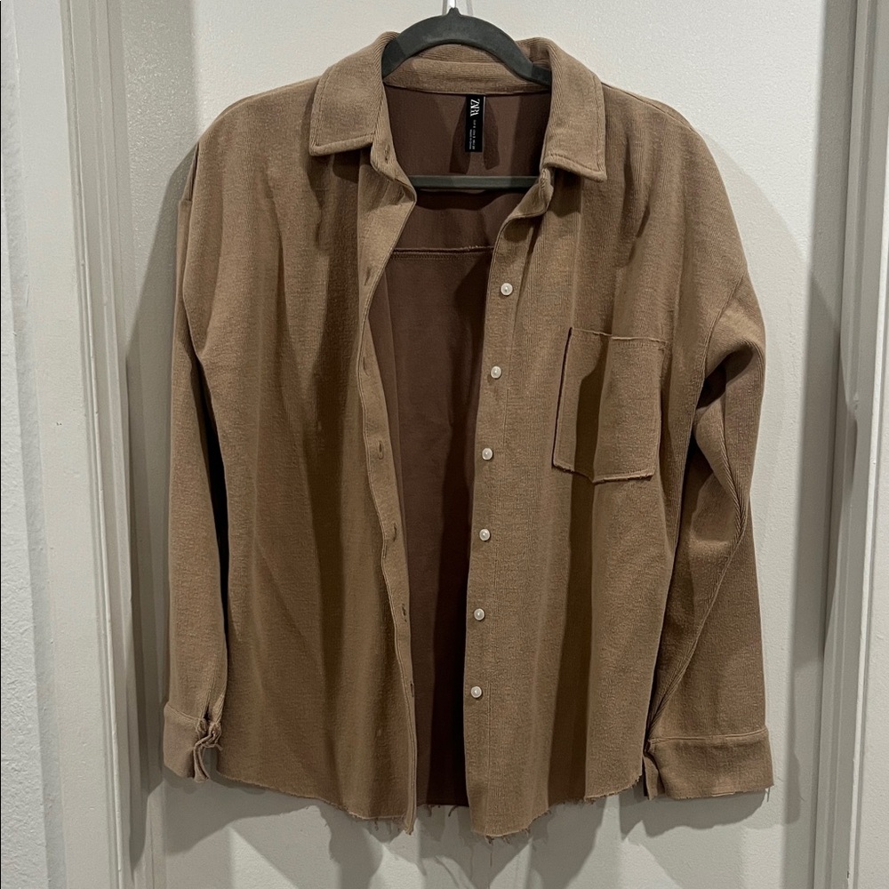Zara Women's Brown Button Down Shirt